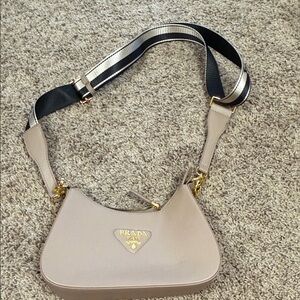 Dhagte Beige Leather Crossbody Bag